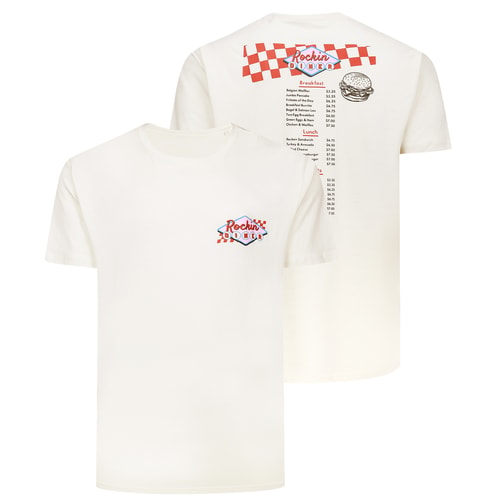 Bigdude Rockin Diner Back Print T-Shirt Cream