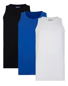Bigdude 3 Pack Plain Vests Multi
