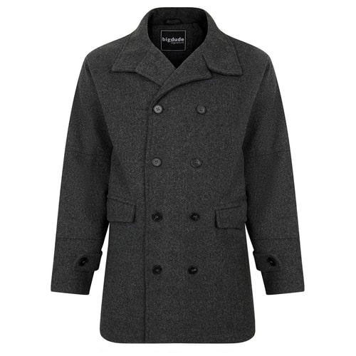Bigdude Double Breasted Coat Grey