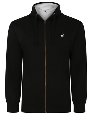 Bigdude Sherpa Lined Zip Hoody Black