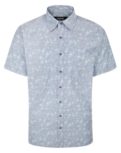 Bigdude Ethnic Print Short Sleeve Shirt Grey Tall