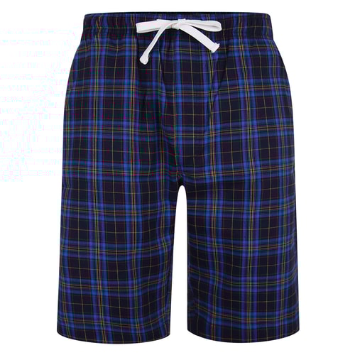 Bigdude Woven Check Pyjama Shorts Royal Blue/Navy