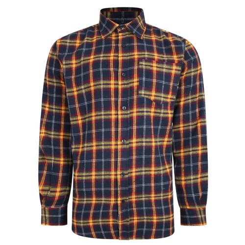 Bigdude Long Sleeve Checked Shirt Blue