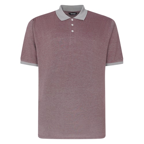 Bigdude Two Tone Polo With Contrast Burgundy