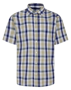 Bigdude Short Sleeve Check Shirt Cream