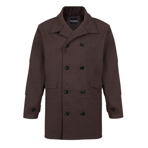 Bigdude Double Breasted Coat Brown Marl