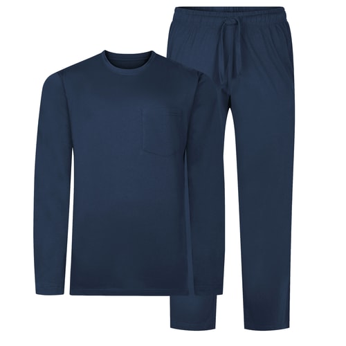 Bigdude Long Sleeve Jersey Pyjama Set Navy