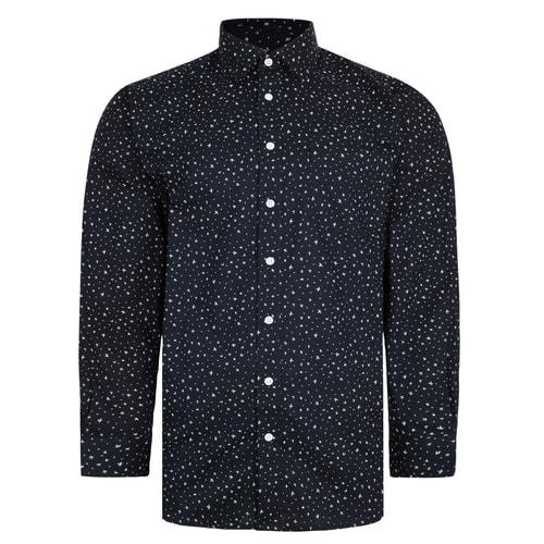 Bigdude Patterned Long Sleeve Shirt Black