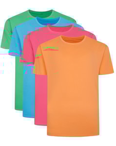 Bigdude 4 Pack Plain T-Shirts Multi Tall