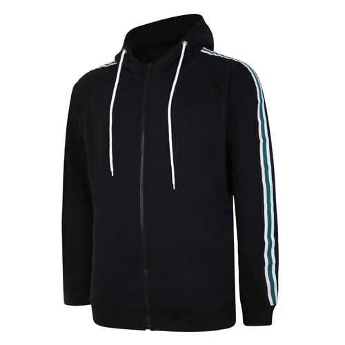 Bigdude Zip Hoody With Side Tape Black