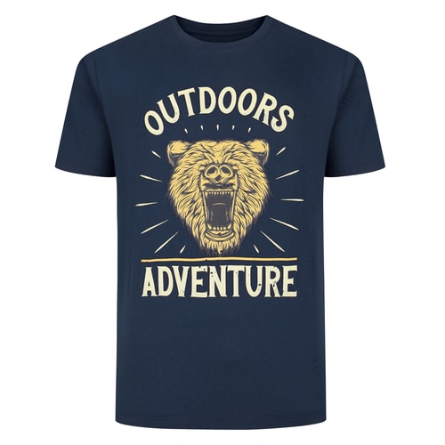 Bigdude Outdoors Adventure Print T-Shirt Navy
