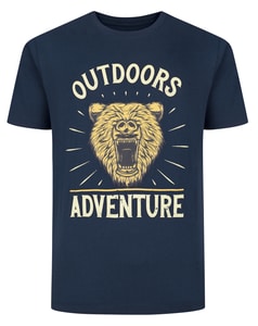 Bigdude Outdoors Adventure Print T-Shirt Navy