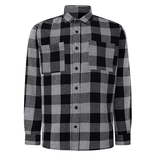 Bigdude Checked Waffle Shirt Black/White Tall 
