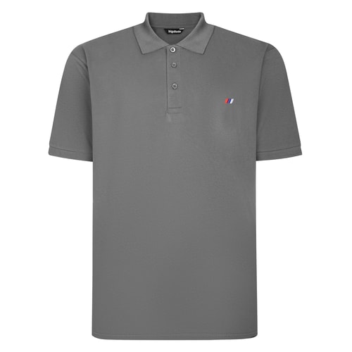 Bigdude Embroidered Logo Polo Shirt Charcoal