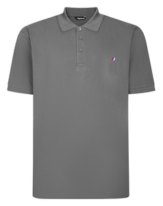 Bigdude Embroidered Logo Polo Shirt Charcoal