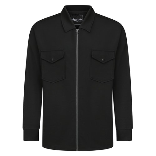 Bigdude Interlock Zip Shacket Black