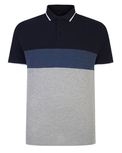 Bigdude Colour Block Pique Polo Shirt Navy