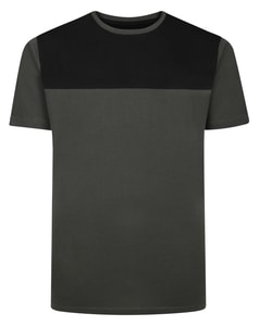 Bigdude Cut & Sew 2 Tone T-Shirt Charcoal/Black