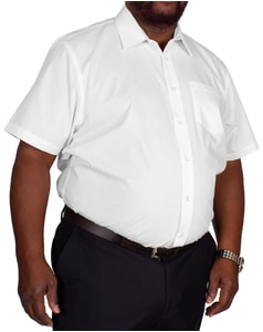 Bigdude Classic Short Sleeve Poplin Shirt White