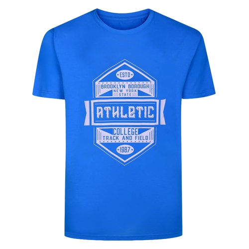Bigdude Athletic Print T-Shirt Royal Blue