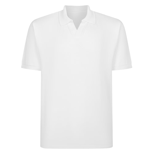 Bigdude Soft Jersey Cuban Collar Polo Shirt White