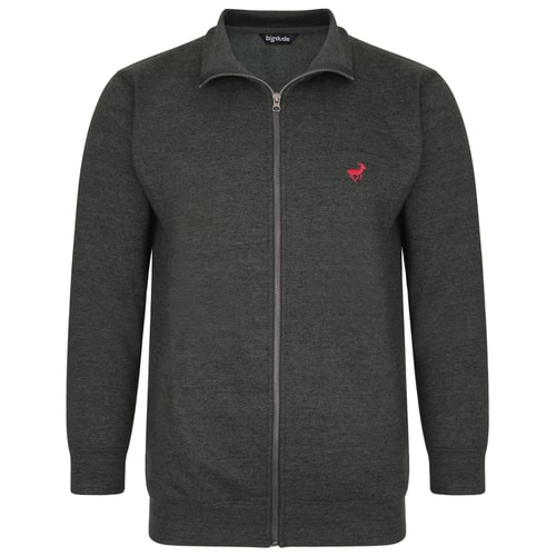 Bigdude Funnel Neck Full Zip Sweatshirt Charcoal