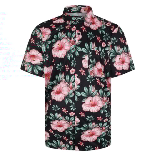 Bigdude Stretch Sublimation Short Sleeve Shirt Black