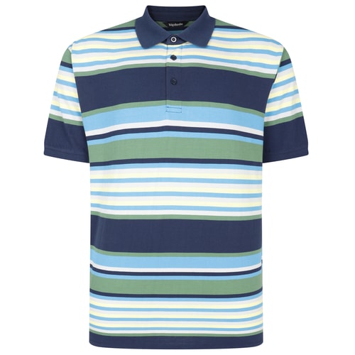 Bigdude Summer Stripe Polo Navy
