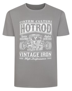Bigdude Vintage Iron Print T-Shirt Grey