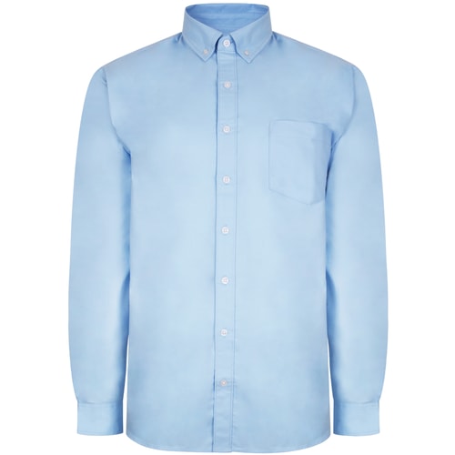 Bigdude Oxford Long Sleeve Shirt Light Blue Tall