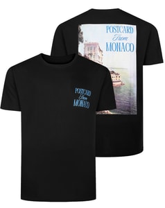 Bigdude Monaco Small Front And Back Print T-Shirt Black