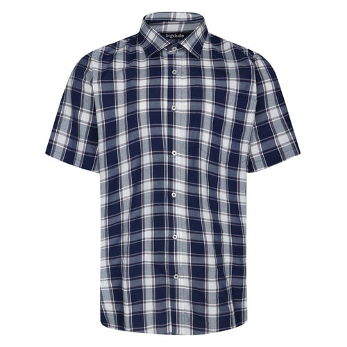 Bigdude Short Sleeve Check Shirt Navy