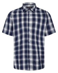 Bigdude Short Sleeve Check Shirt Navy