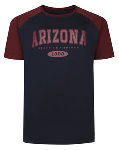 Bigdude Raglan Print T-Shirt Navy