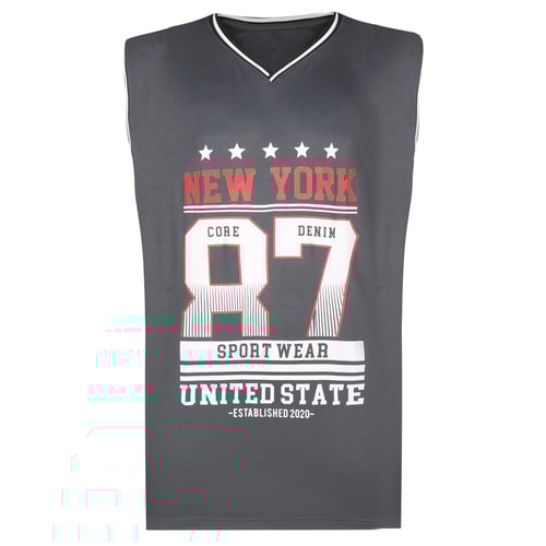 Bigdude Sleeveless Basketball Shirt Charcoal