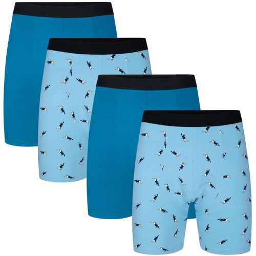 Bigdude 4 Pack Boxer Shorts Dark Turquoise/Light Blue
