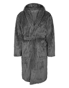 Bigdude Ribbed Dressing Gown Charcoal