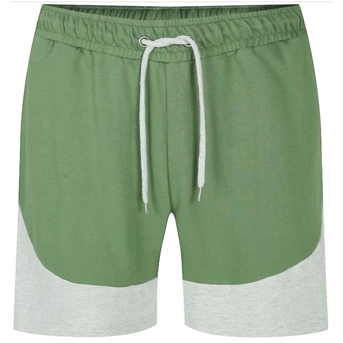 Bigdude Cut and Sew Loop Back Shorts Sage Green Grey Marl