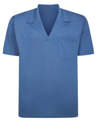 Bigdude Relaxed Collar Polo Shirt Dusty Blue