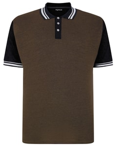 Bigdude Dobby Two Tone Polo Shirt Brown/Black