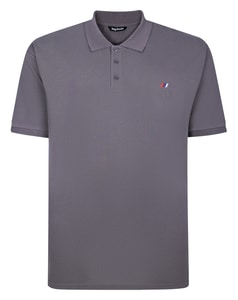 Bigdude Embroidered Logo Polo Shirt Stone Tall