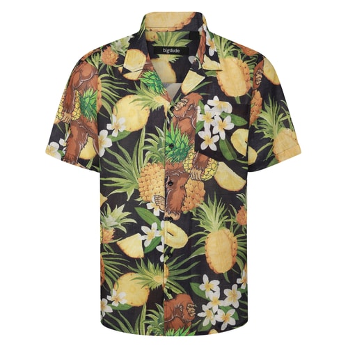 Bigdude Gorilla Relaxed Collar Short Sleeve Shirt Black