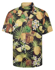 Bigdude Gorilla Relaxed Collar Short Sleeve Shirt Black