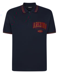 Bigdude Pique Polo With Print Navy