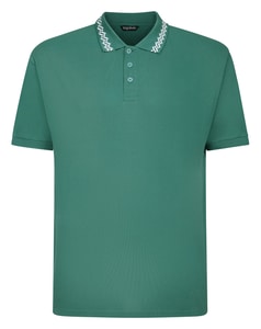 Bigdude Abstract Tipped Polo Teal Tall