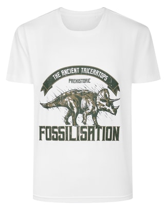 Bigdude Fossilization Print T-Shirt White