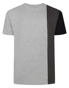 Bigdude Vertical Colour Block T-Shirt Grey