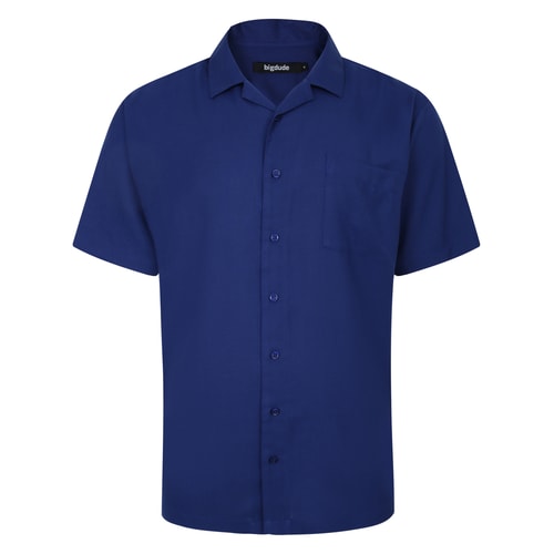 Bigdude Relaxed Short Sleeve Summer Shirt Blue