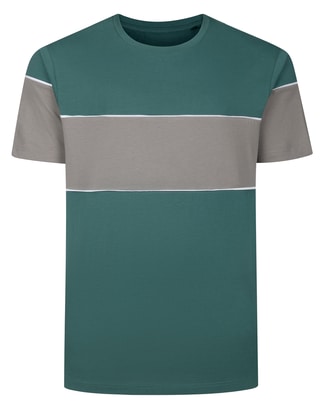 Bigdude Colour Block T-Shirt Teal/Grey Tall