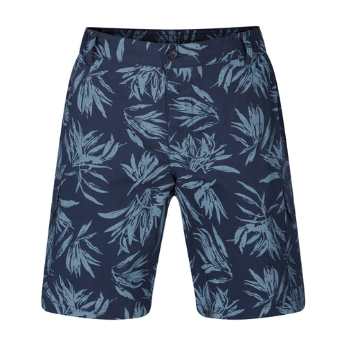 Bigdude Leaf Print Cargo Shorts Blue
